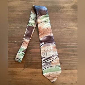 JERRY J. GARCIA  NATURE MORTE COLLECTION 53 SILK TIE BROWNS GREENS